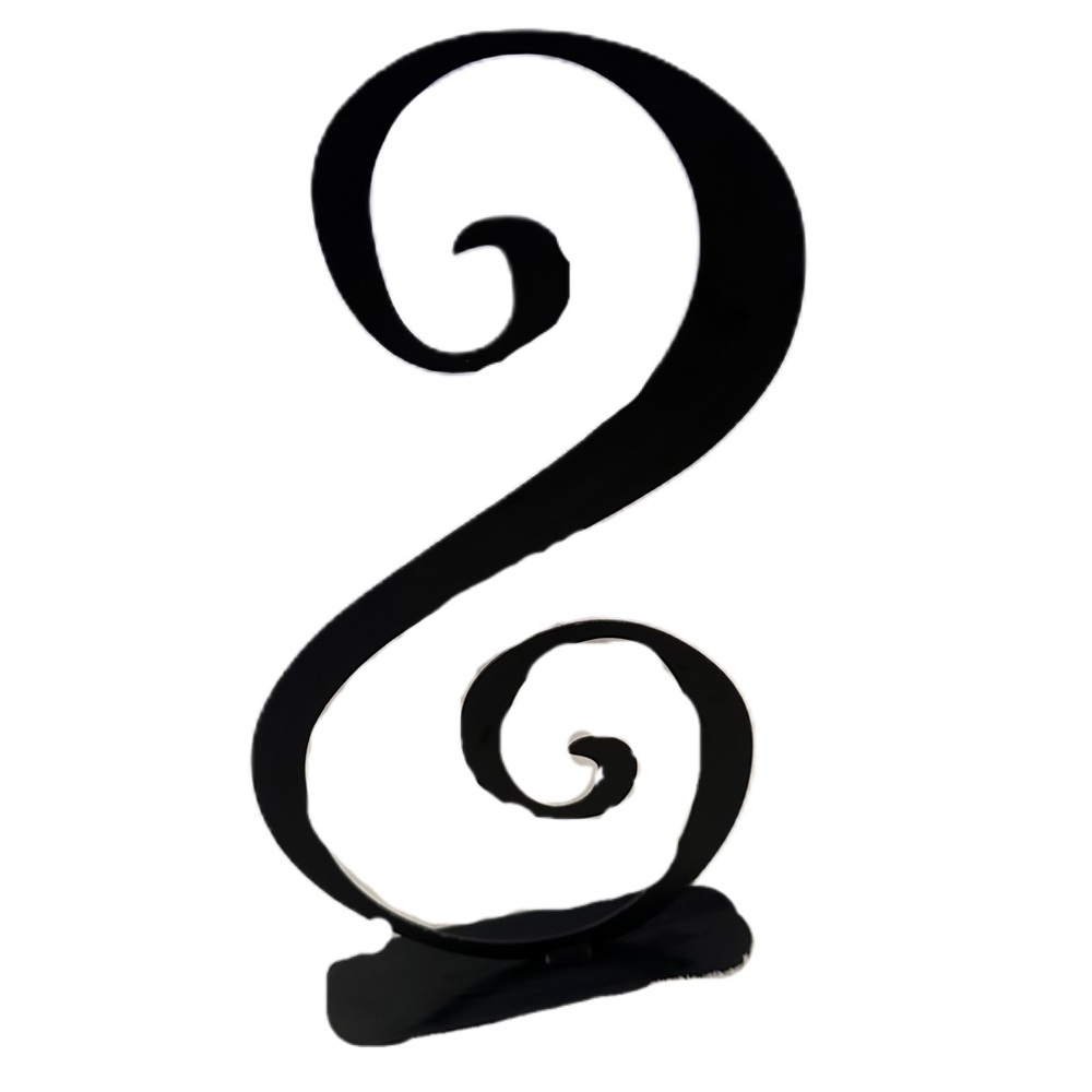 Metal Letter‎ S Swirl Black Sculpture Decor - Picture 5 of 14